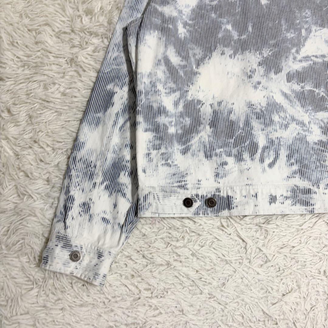 STUSSY ヒッコリーストライプ ガレージジャケット ブリーチ加工 Mサイズ