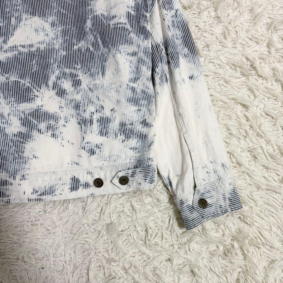 STUSSY ヒッコリーストライプ ガレージジャケット ブリーチ加工 Mサイズ