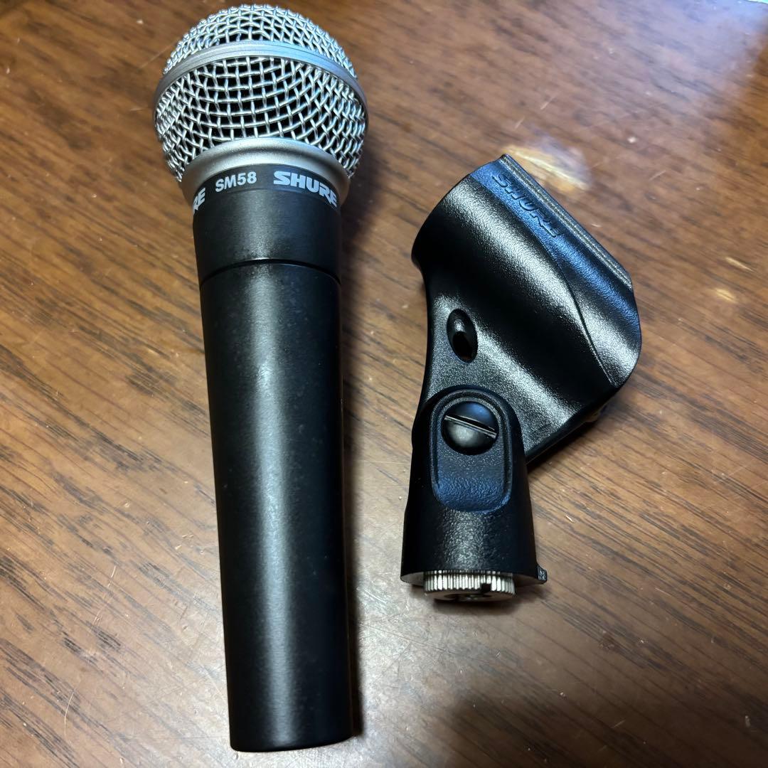 SHURE SM58 ダイナミックマイク マイクホルダー付き
