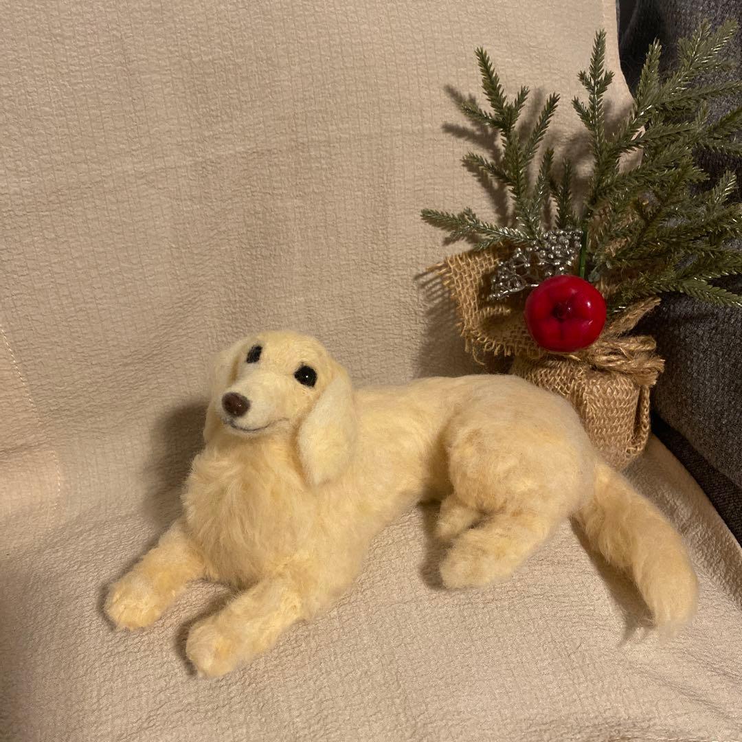 羊毛フェルト　ミニチュアダックス　犬