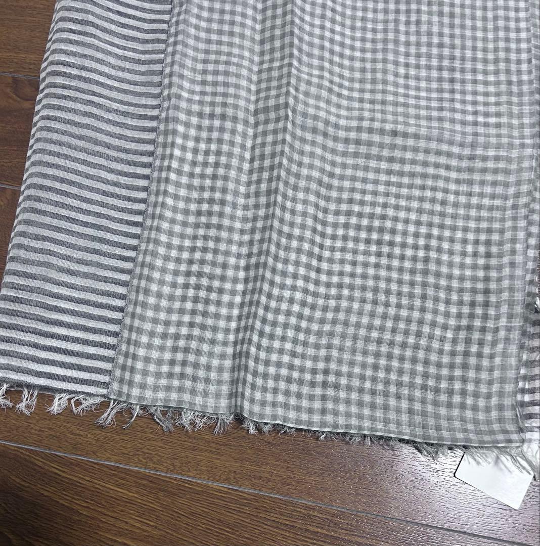 Plantation ストール マフラー チェックボーダーストール レディース