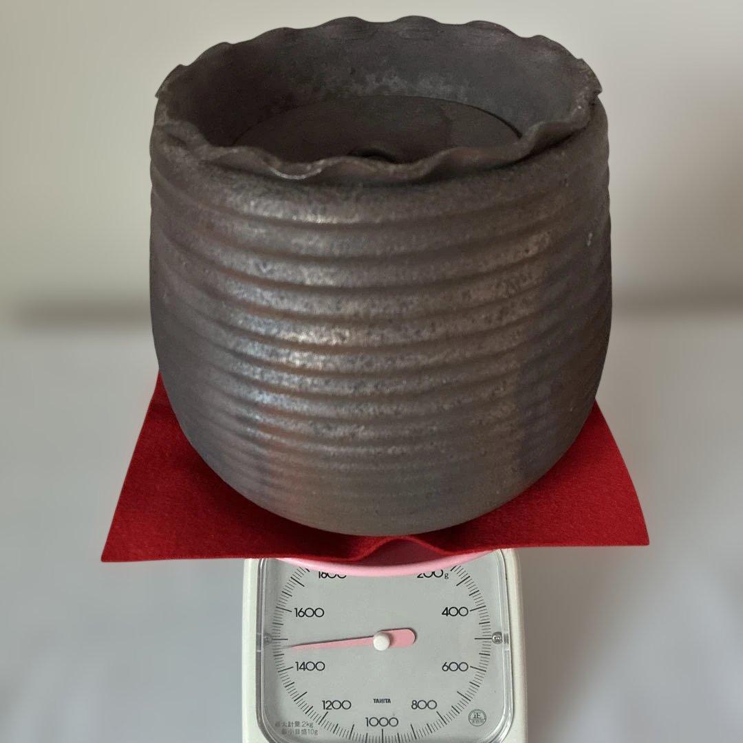 焼締水指 茶道具 茶道 手造り 焼物 陶器 陶芸 七飯窯 伊藤英実(英秋)造