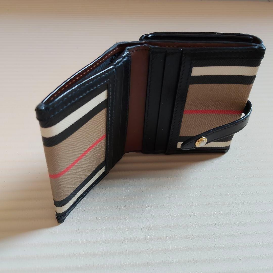 BURBERRY ノバチェック ストライプ 三つ折り財布 バーバリー ミニ財布