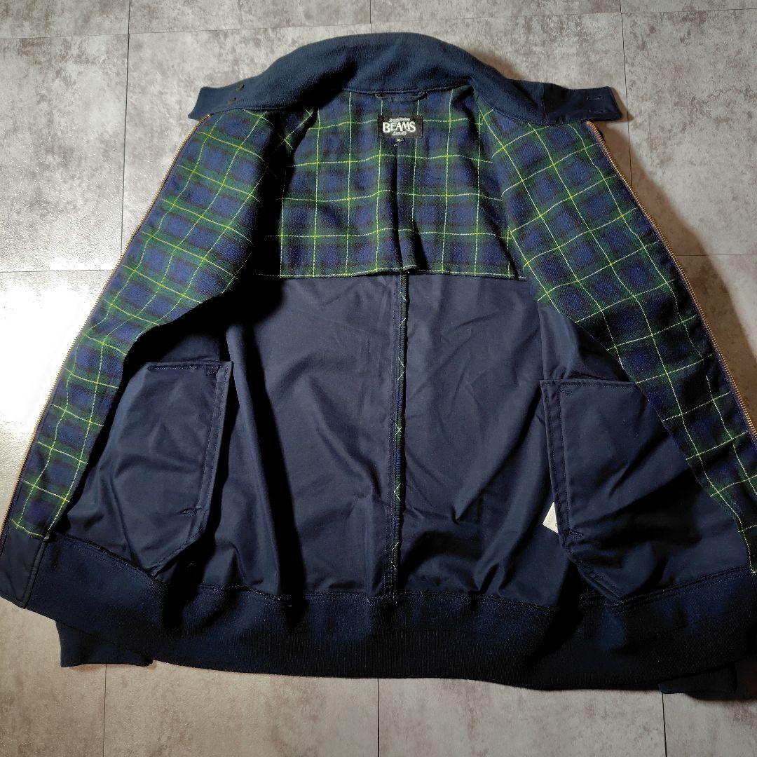 美品✨ビームス　スイングトップ　ハリントンジャケット　Wジップ　裏チェック　XL