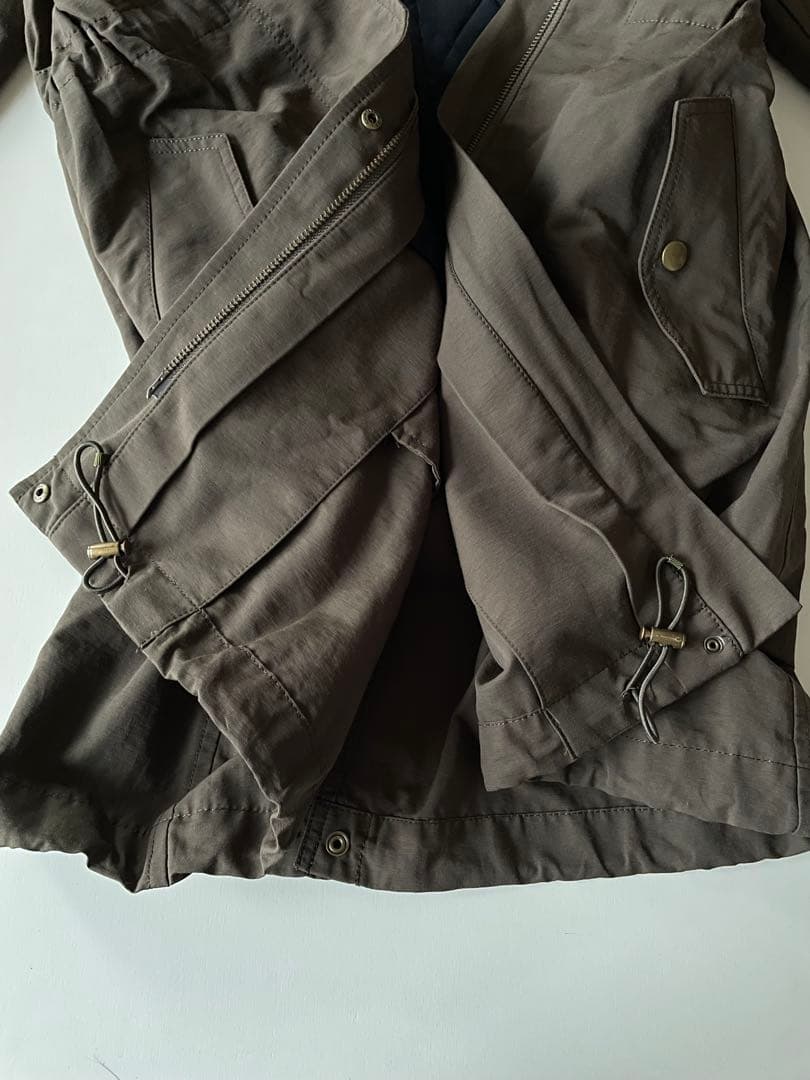 【美品/3WAY】INDIVIリアルファーモッズコートキルティングライナー付38