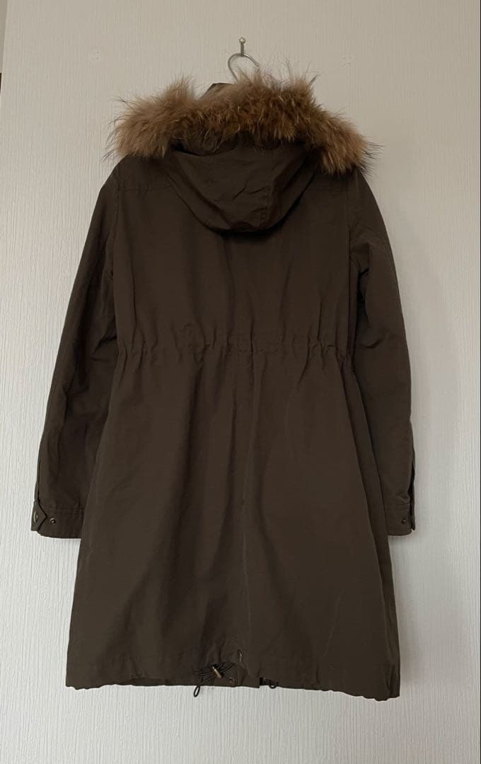 【美品/3WAY】INDIVIリアルファーモッズコートキルティングライナー付38