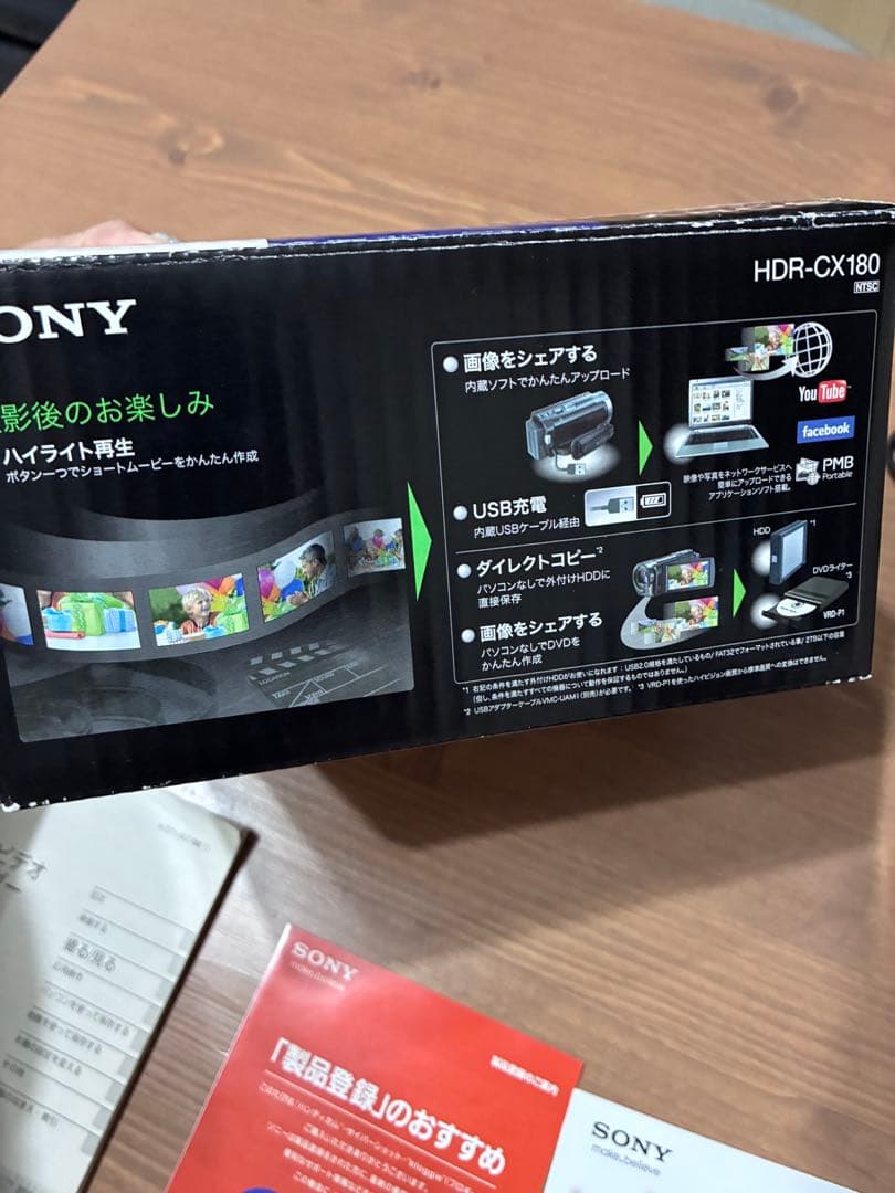 SONY HDR-CX180 ビデオカメラ ハンディカム 動作確認済み 箱あり