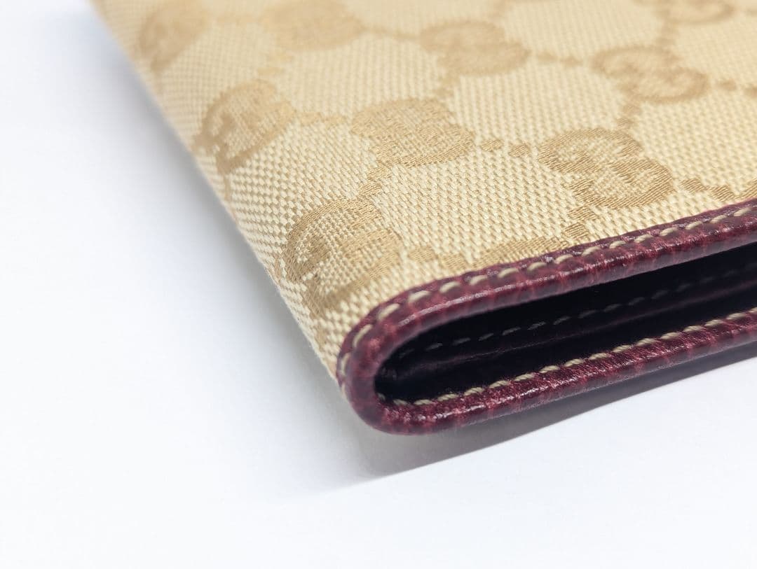 GUCCI グッチ 二つ折り 財布 GGキャンバス シェリーライン
