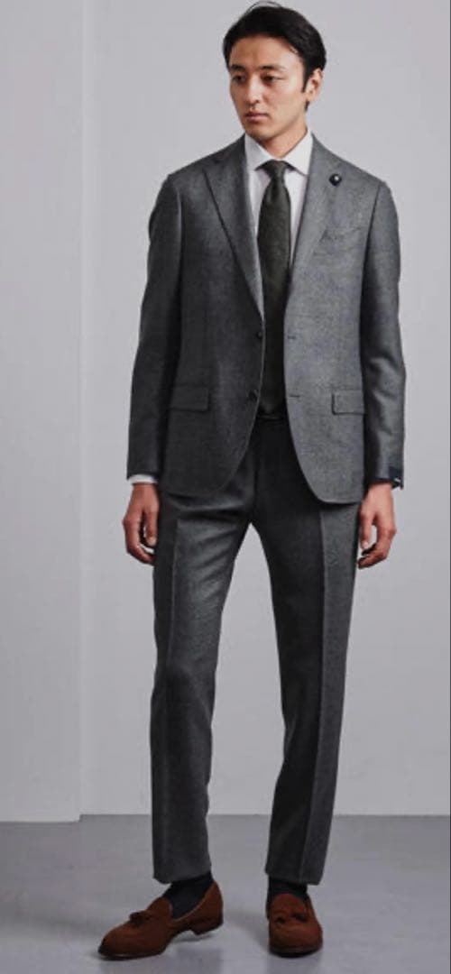 新品同様　LARDINI ラルディーニ　チャコールグレー　セットアップ　スーツ