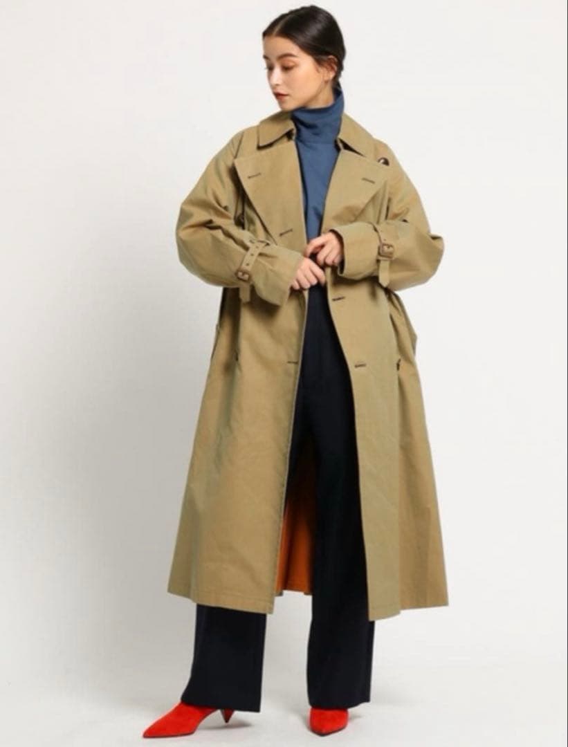 ジャケット・アウター AURALEE FINX CHAMBRAY BIG TRENCH COAT