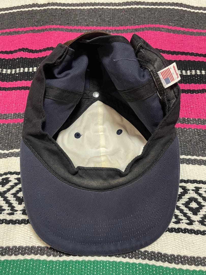 supreme Fuji着用 New York キャップ ネイビー レインボー