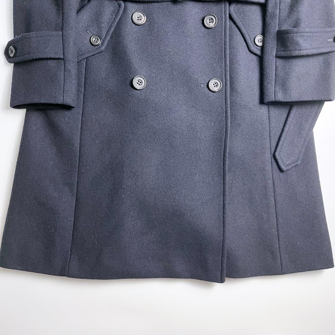 美品　SANYO COAT　サンヨー　ウール　トレンチコート　ネイビー　38