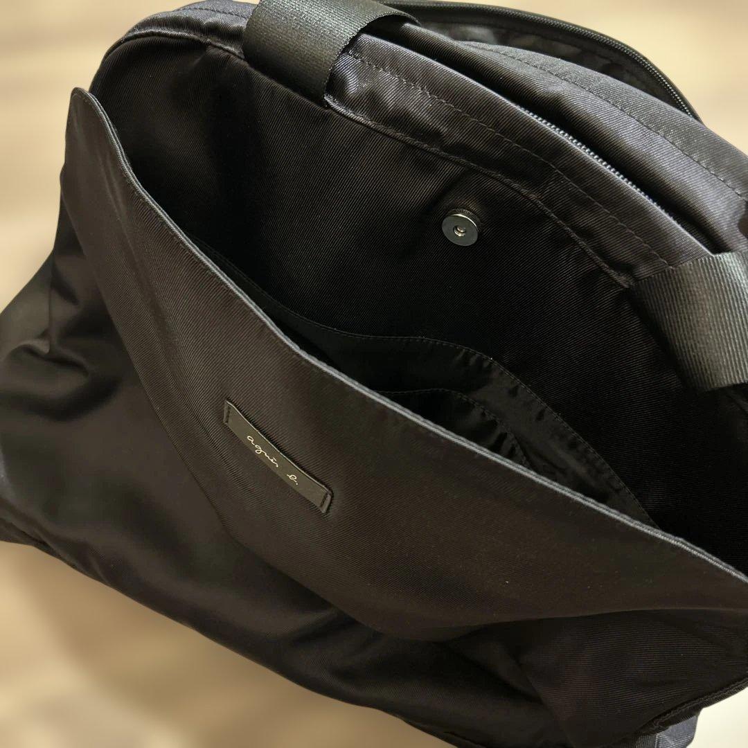 美品【agnesb.】2way ボストン ショルダーバッグ　ブラック 南京錠鍵付