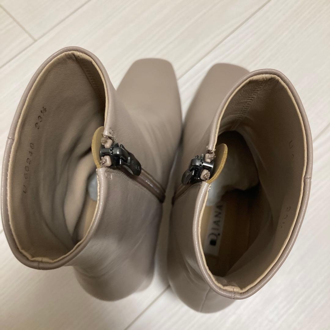 ダイアナ　23.5 ショートブーツ　定番　美品 ベージュ