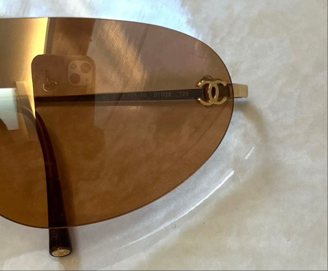 CHANEL シールドサングラス ブラウン　ケース付