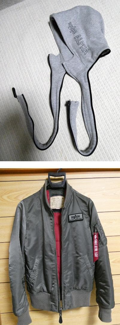 ALPHA INDUSTRIES MA-1 フライトジャケット フード付 S