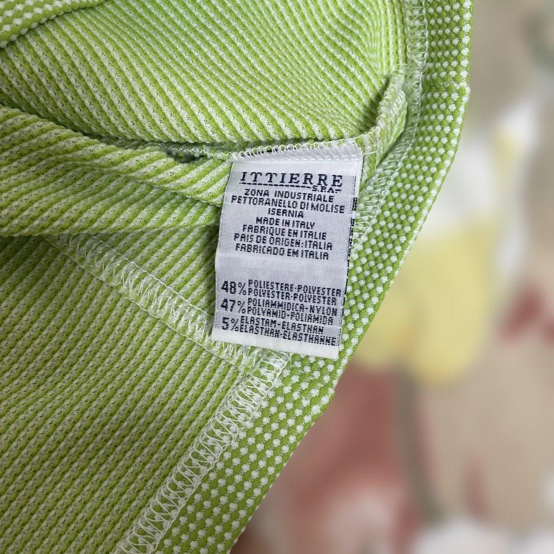 VERSACE JEANS COUTURE グリーンチェック クロップドポロＴ