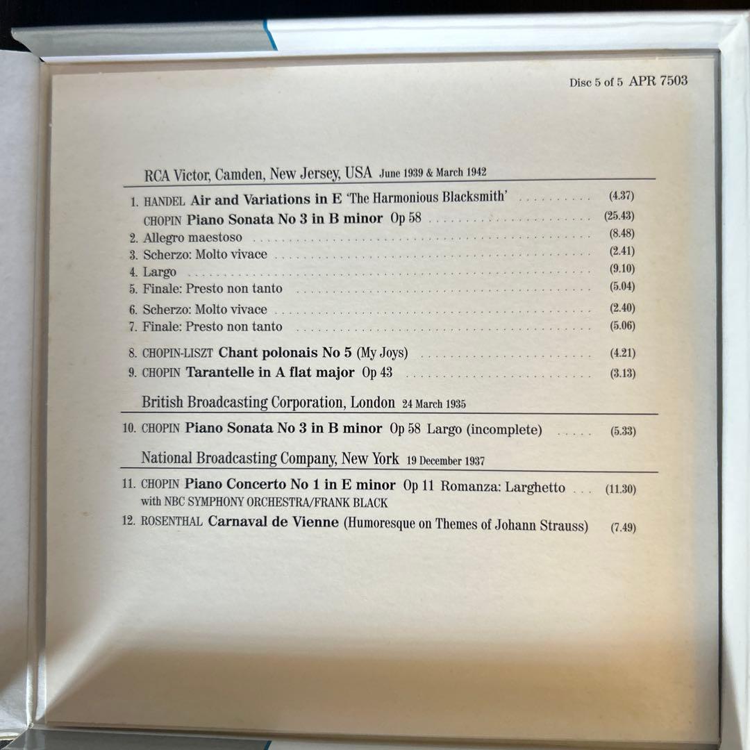 クラシック Moriz Rosenthal Complete Recordings 6CD