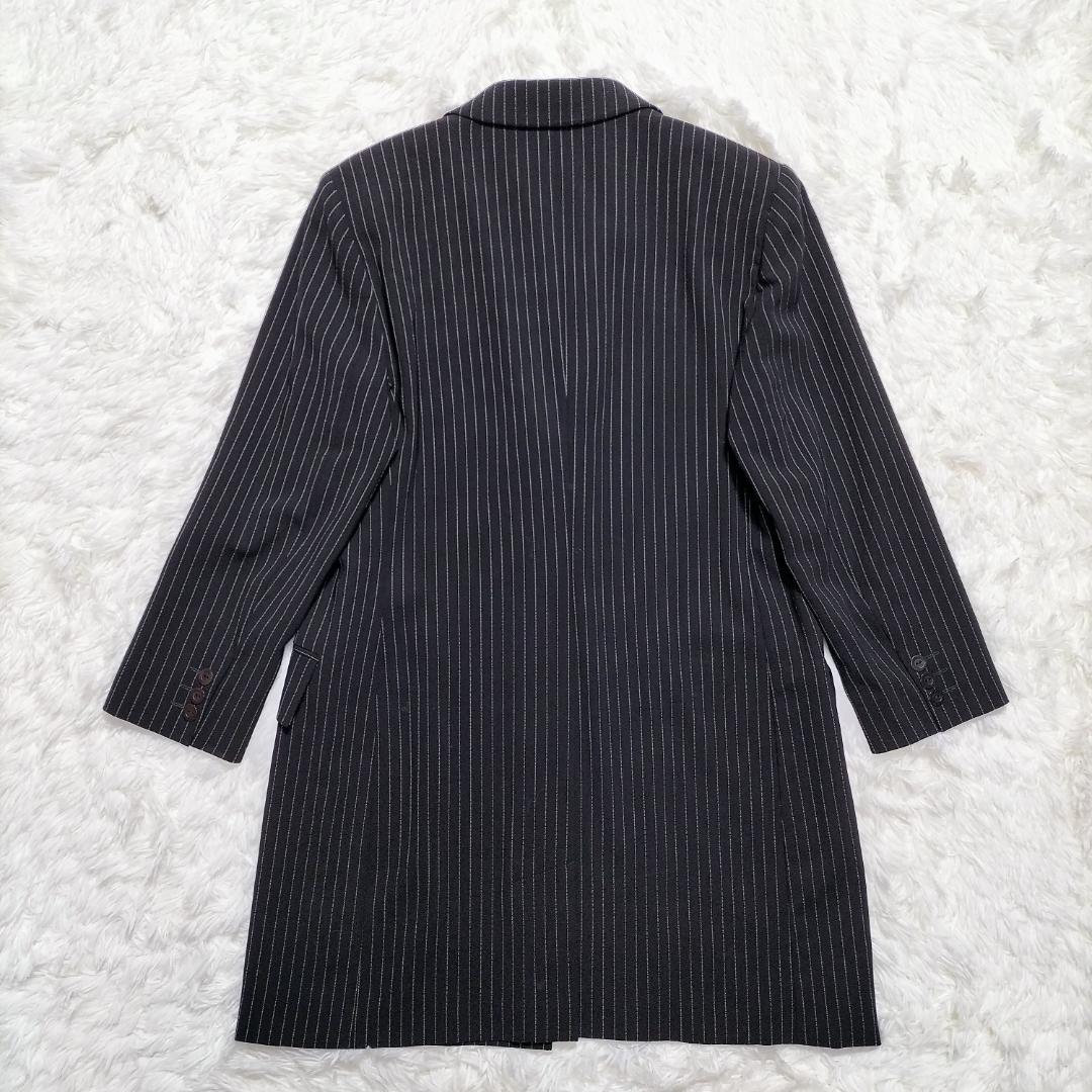 MaxMara　テーラードジャケット　ロング丈　白タグ　ストライプ　イタリア製