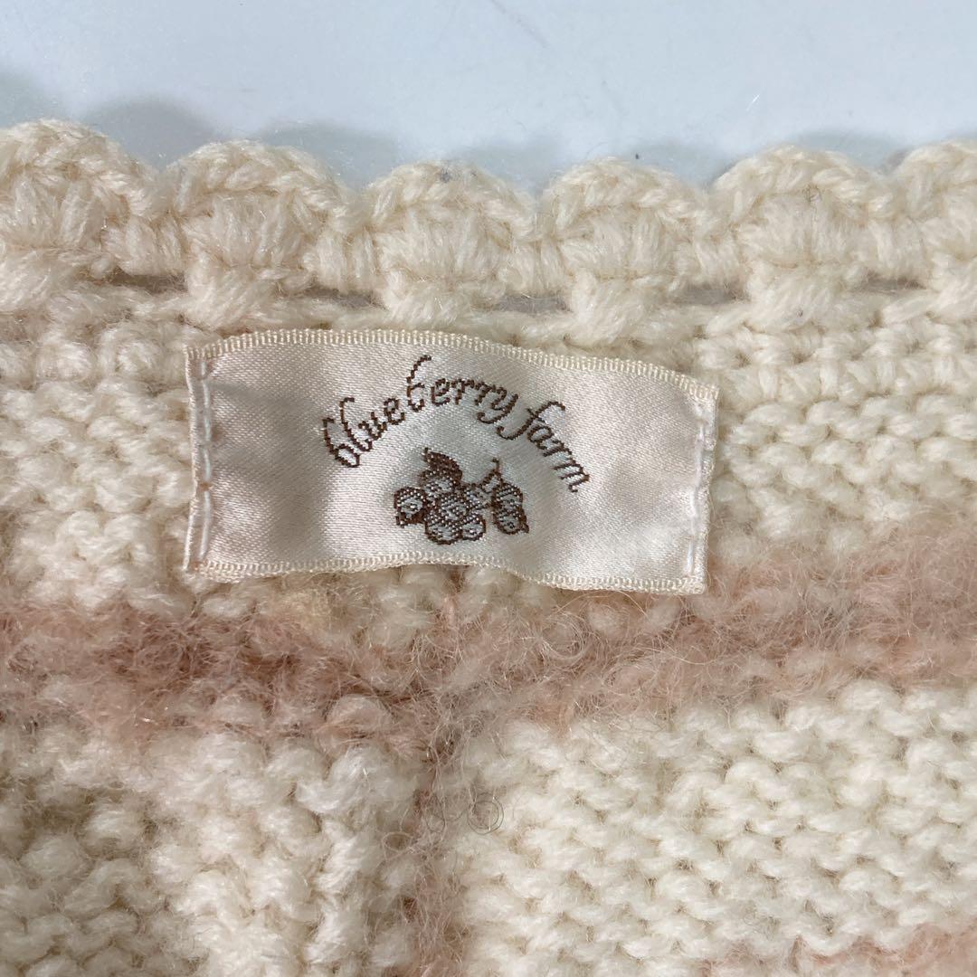 BlueberryFarm ニットカーディガン 立体 花モチーフ 古着