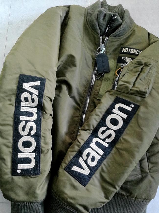 VANSON バンソン フライングエンブレム MA-1 フライトジャケット L