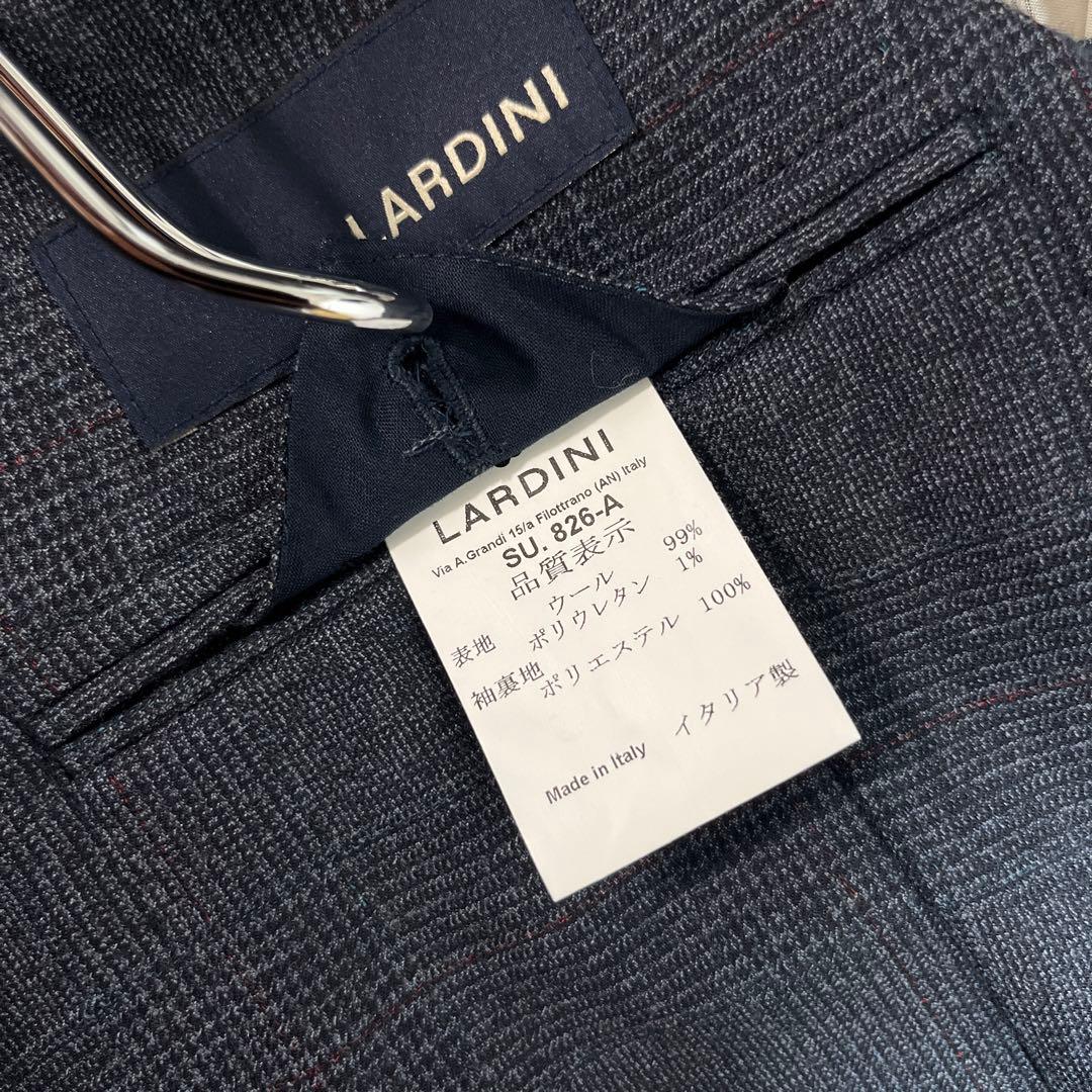 【未使用級】LARDINI グレンチェック セットアップスーツ ネイビー 50