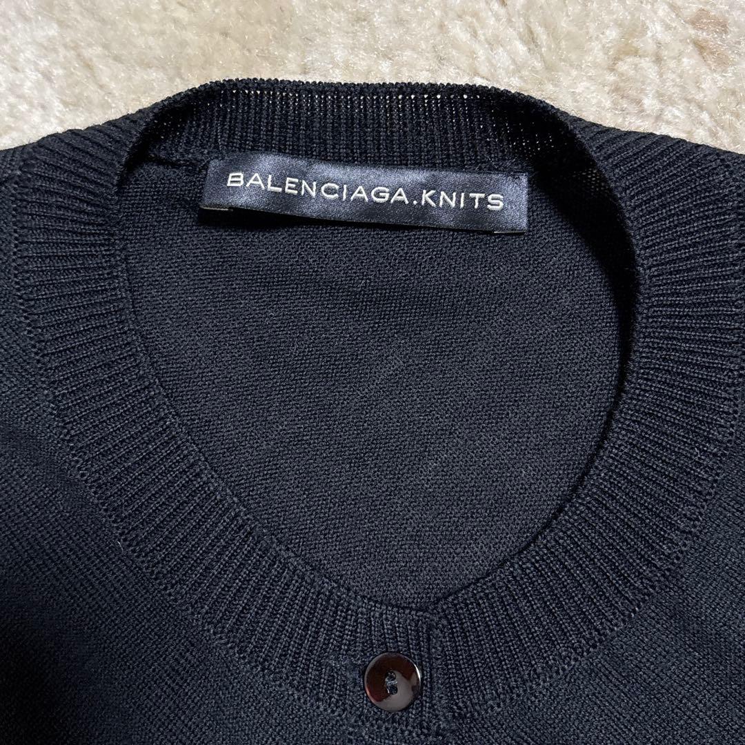 BALENCIAGA ウール　カーディガン　ドルマンスリーブ　薄手　L 黒