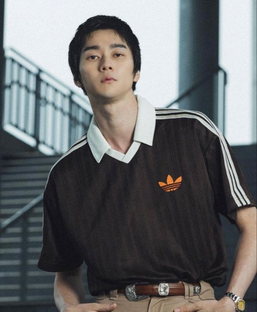 新品L】アディダス　フットボールジャージ Tシャツ 半袖　ブラウン⭐️当日発送⭐️