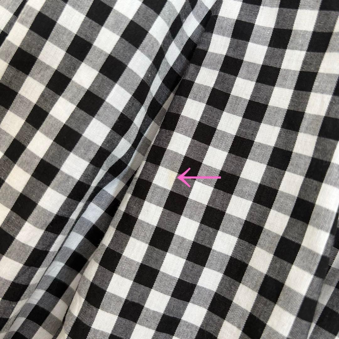 JENNE ジェンヌ バックレースアップ ギンガムチェック フレアスカート S