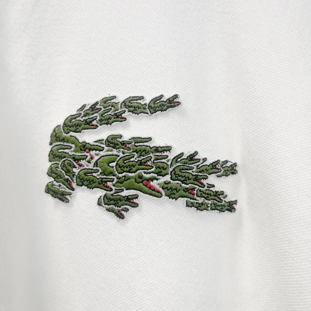 美品 レア LACOSTE ポロシャツ デカワニ ホワイト クロコマジックL