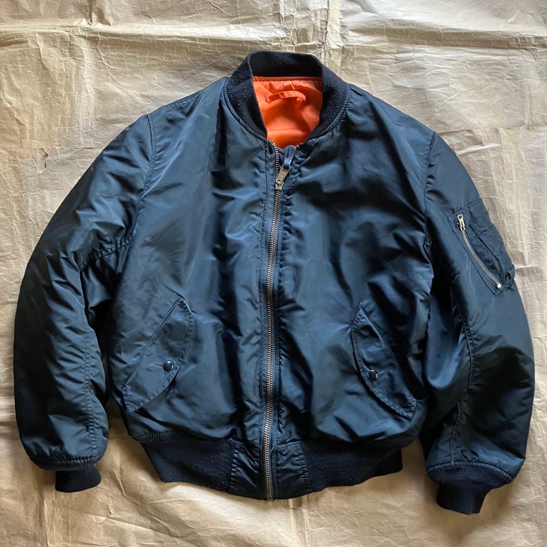 90s USA製 ALPHA MA-1 黒 TALL L goodenough