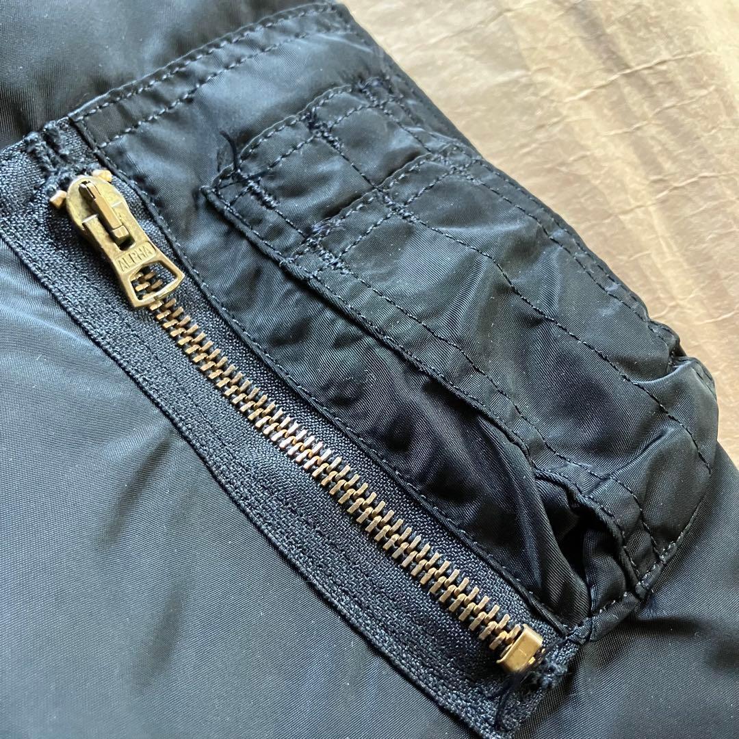90s USA製 ALPHA MA-1 黒 TALL L goodenough