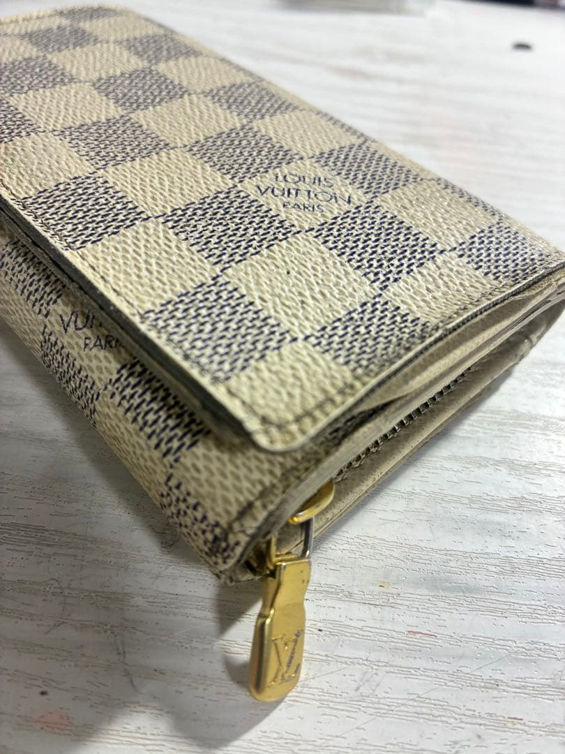ルイヴィトン LOUIS VUITTON ダミエ アズール 二つ折り財布