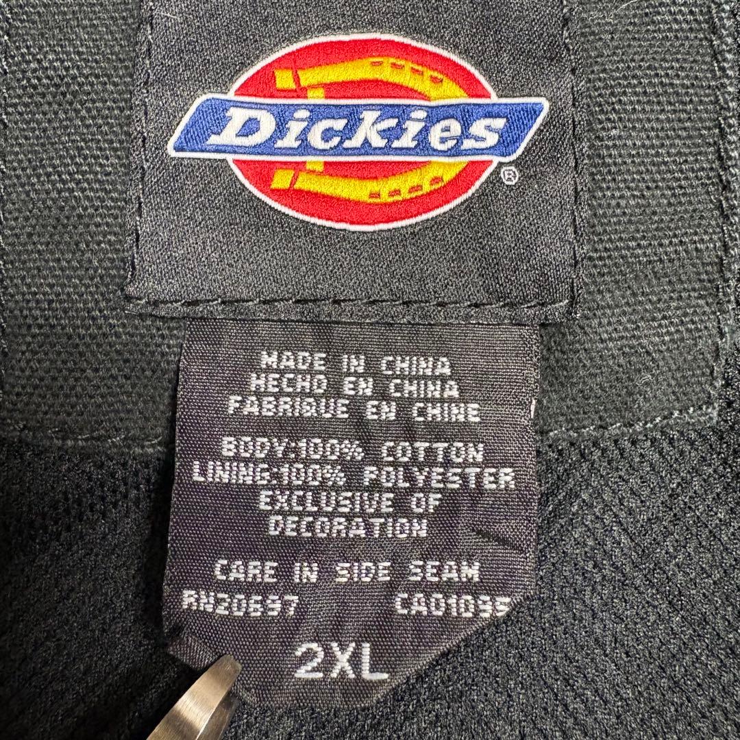 Dickies ダックワークパーカー 企業ロゴ刺繍 ブラック 2XL フルジップ