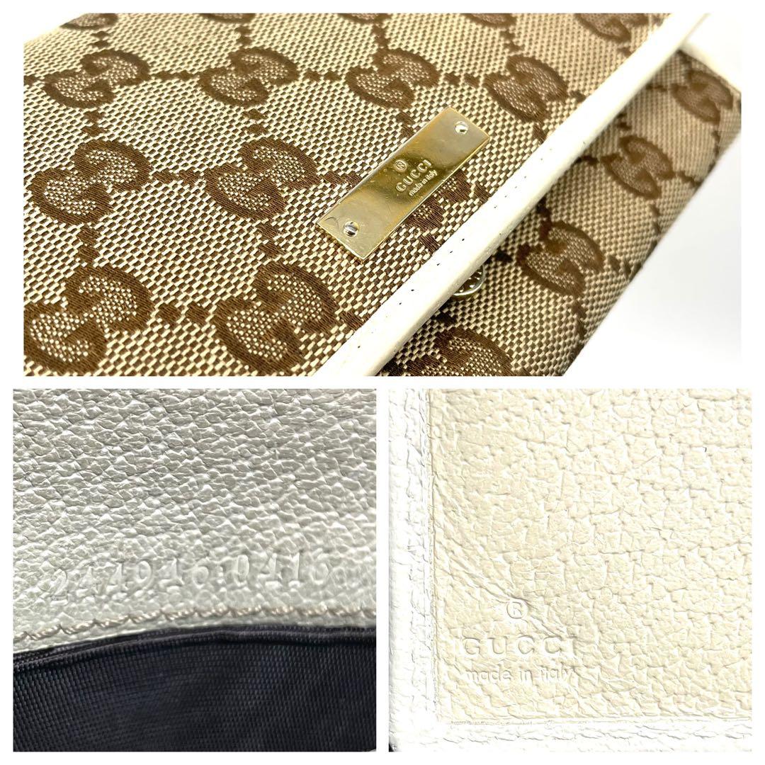 GUCCI✨GGキャンバス 長財布 ゴールドバー 6カード GG柄