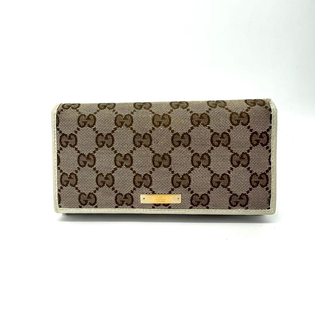 GUCCI✨GGキャンバス 長財布 ゴールドバー 6カード GG柄