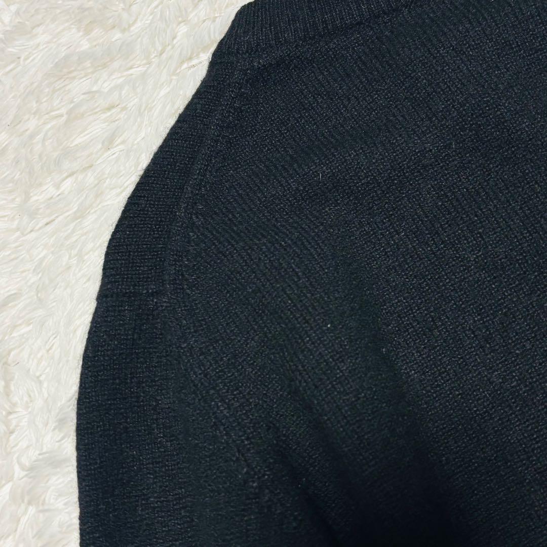 美品 希少 バランタイン カシミヤ 100% カーディガン 黒 42 金ボタン