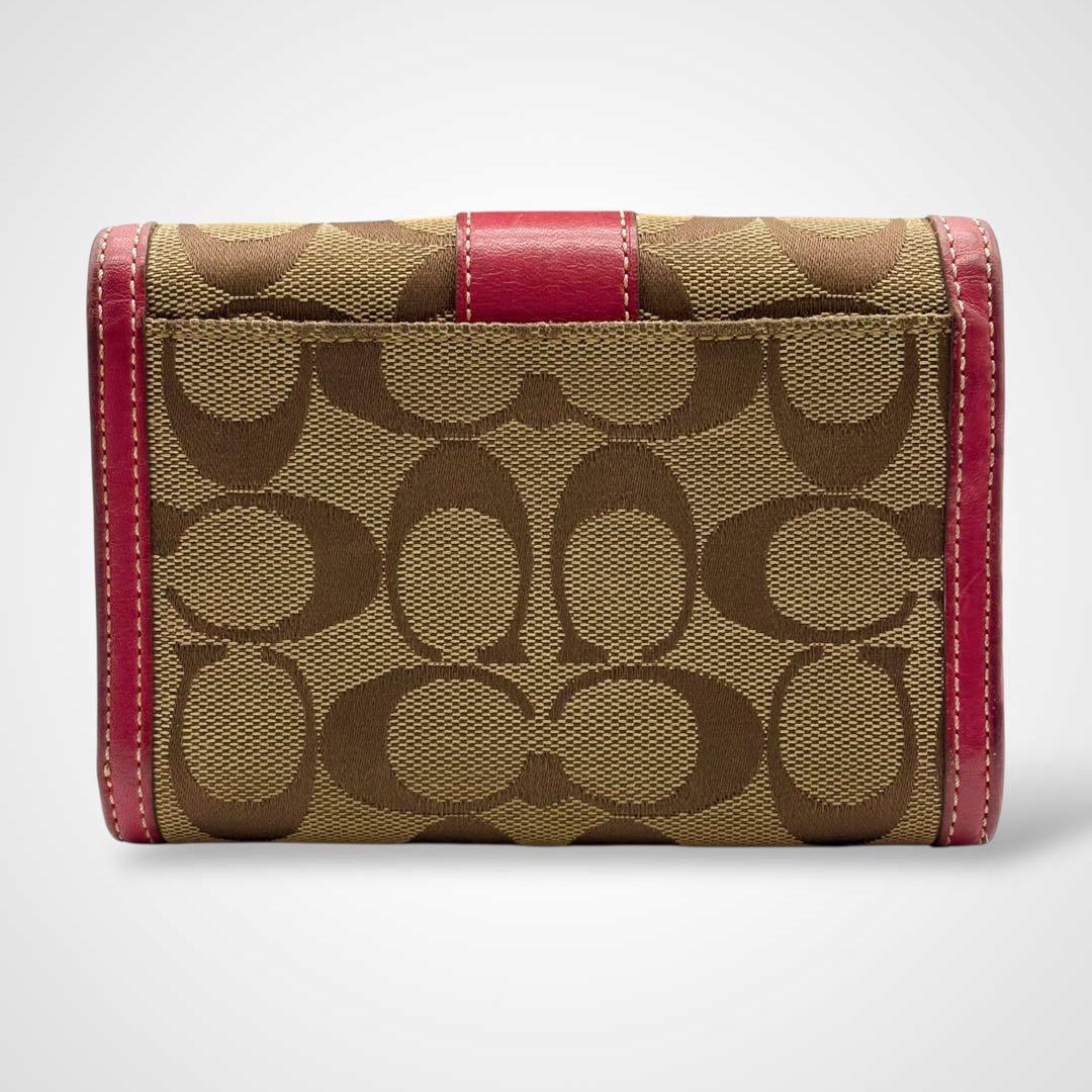 小物 Vintage Coach Compact Wallet Flower Pink