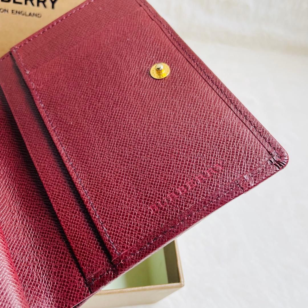 未使用級　希少　 BURBERRY がま口　財布　ボルドー　おしゃれ　セレブ