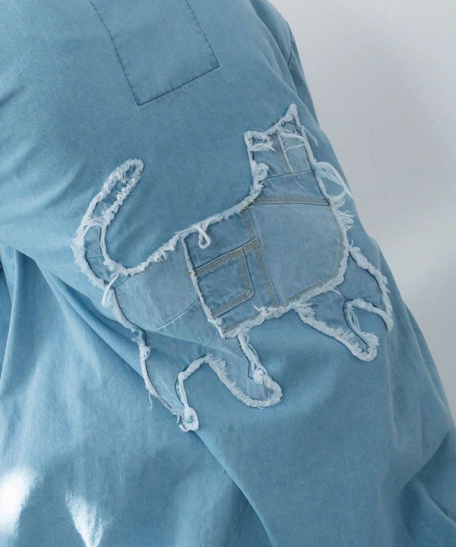☆新品タグ付スカラー　161608：アップリケ×刺繍デニムorツイルロングコート