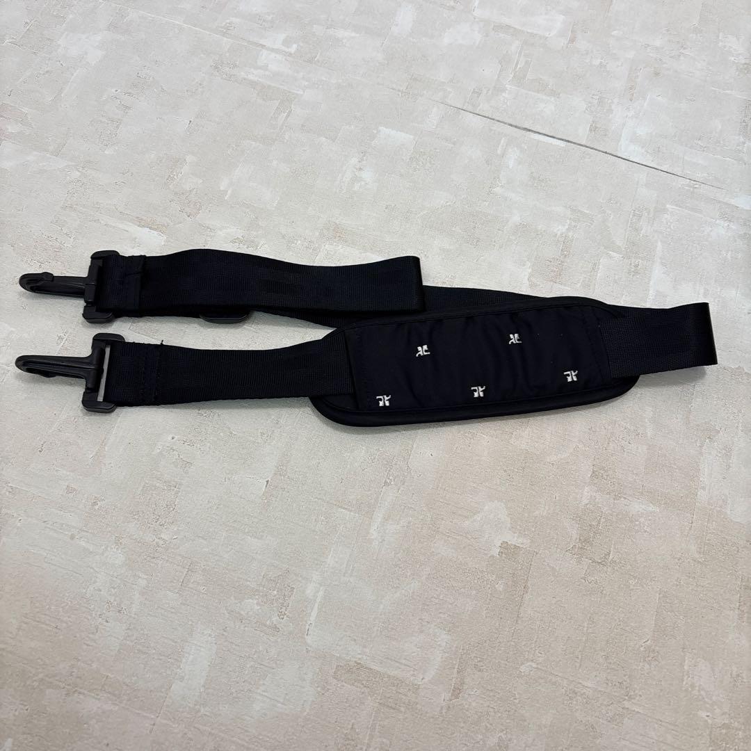 【美品】Courrèges クレージュ ボストンバッグ モノグラム 黒 大容量