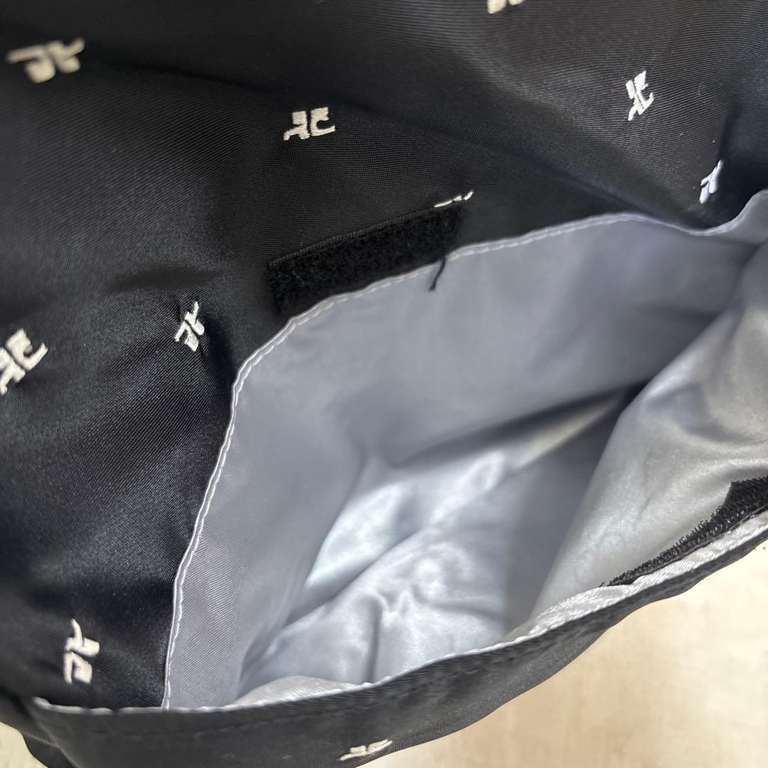【美品】Courrèges クレージュ ボストンバッグ モノグラム 黒 大容量