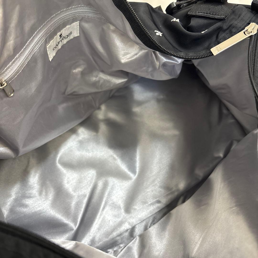 【美品】Courrèges クレージュ ボストンバッグ モノグラム 黒 大容量