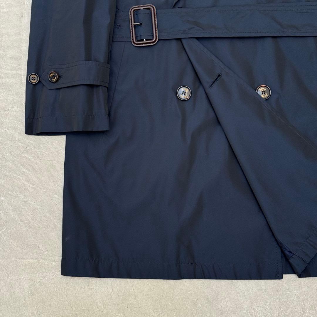 【美品】 シーラップ トレンチコート ポリ ネイビー 無地 46 Sealup