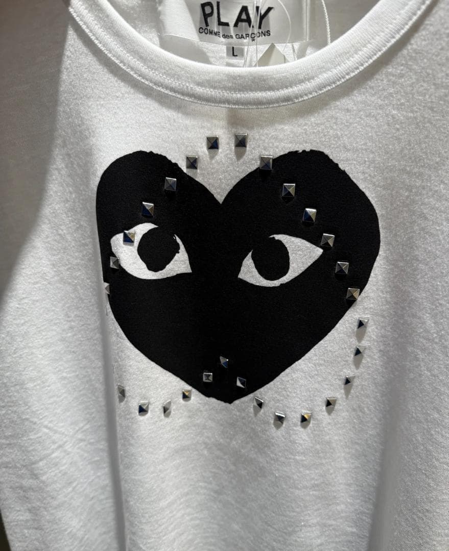 PLAY COMME des GARÇONSハートデザイン Tシャツ ホワイトL