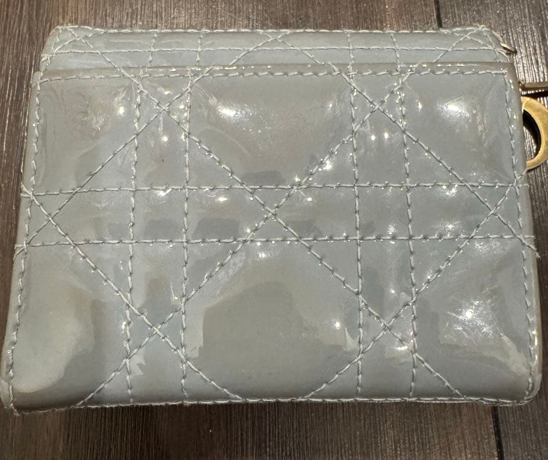 Dior lady dior ディオール　2つ折り財布　ブルー
