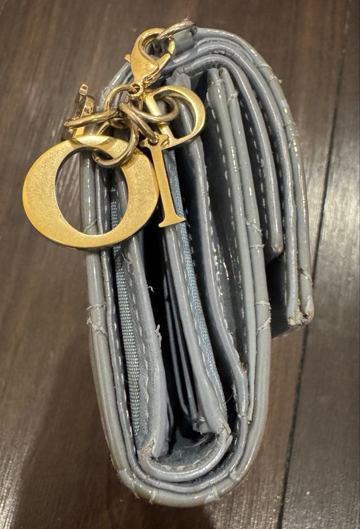 Dior lady dior ディオール　2つ折り財布　ブルー