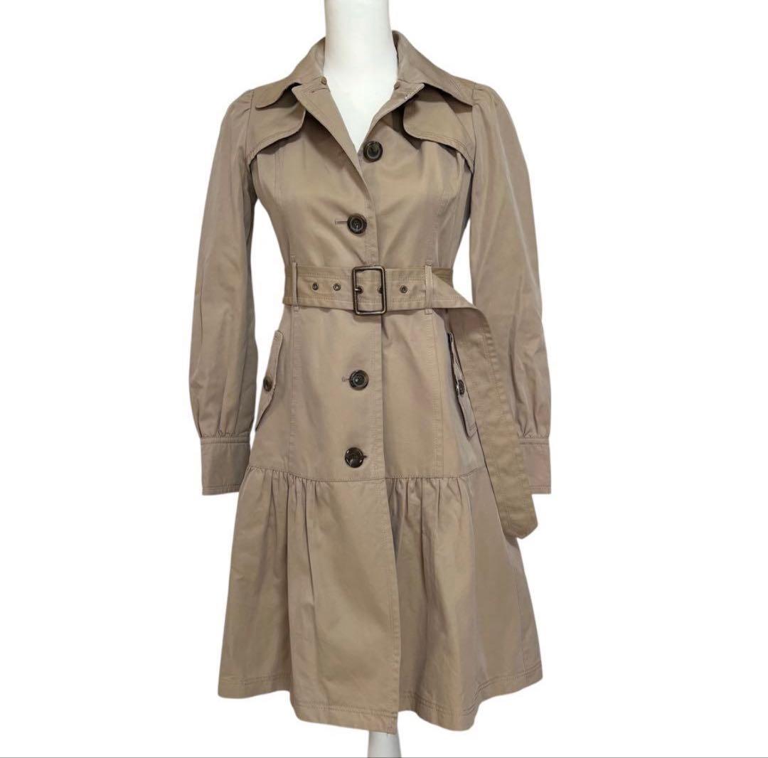 BURBERRY BLUE LABELトレンチコートベージュ フレアノバチェック