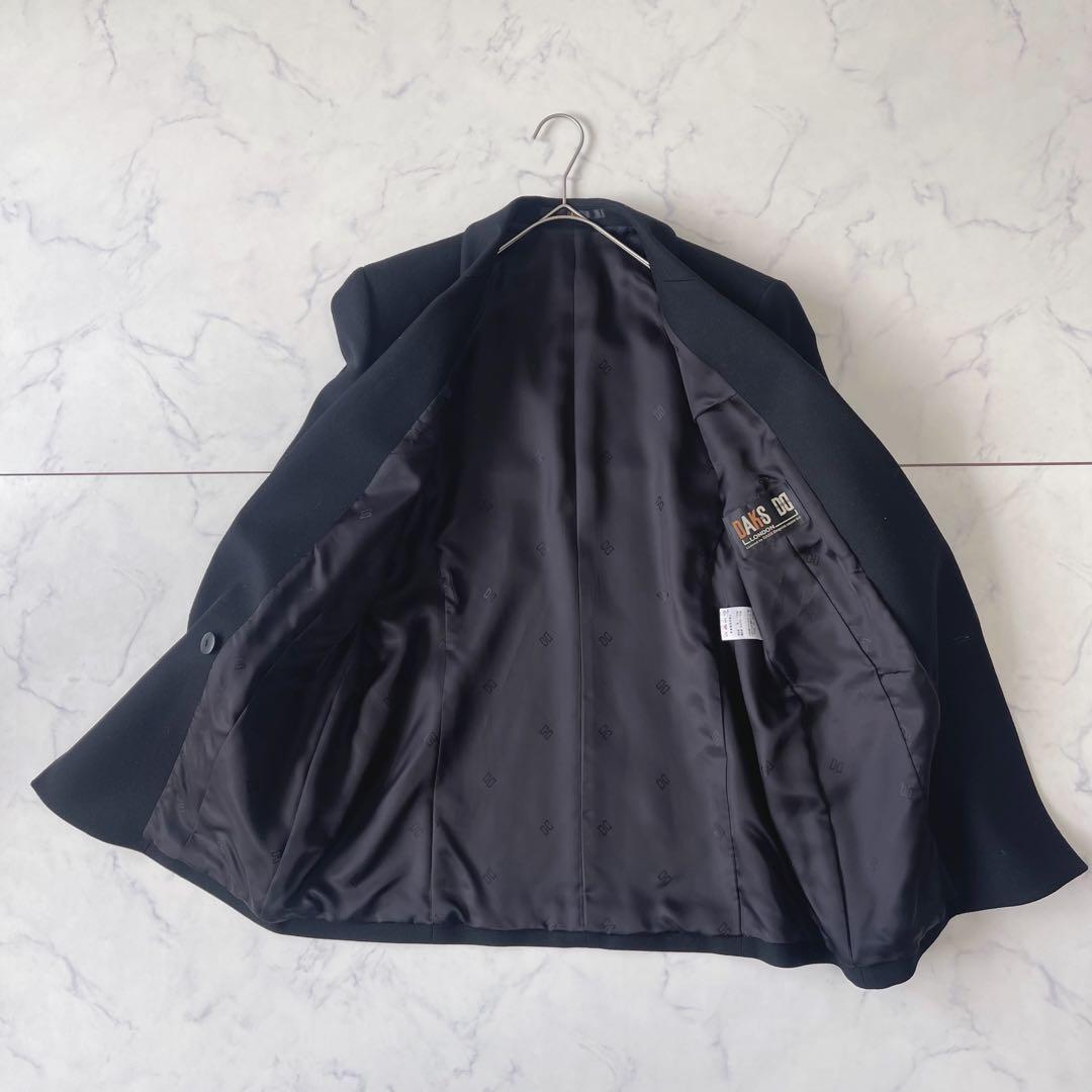 【未使用級】DAKS ダックス ダブルブレスト テーラードジャケット 黒 11号