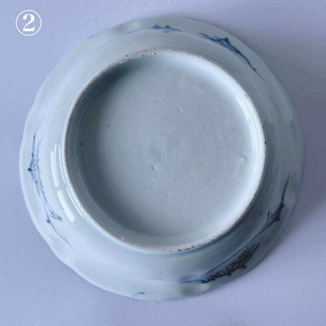 古伊万里　染付　雪輪に梅　膾皿　向付　骨董